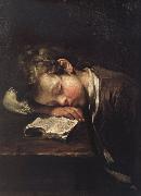 Jean Baptiste Greuze la petit paresseux oil painting artist